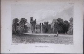 Liverpool Childwall Abbey Antique 195 Years-Old Steel-Engraving-56.