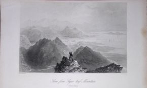 Ireland View of Sugar Loaf Mountain Cork Antique 183 Years-Old Steel-Engraving-5.