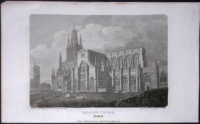 Redcliff Church Bristol Antique 224 Years-Old Georgian Steel-Engraving-496