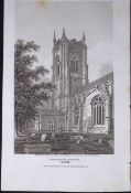 Swaffham Church Norfolk Antique 216 Years-Old Georgian Steel-Engraving-425