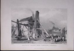 Cornwall Cambourne Dolcoath Copper Mine Antique 193 Years-Old Steel-Engraving-8