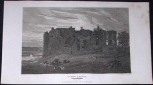 Kilgerran Castle Wales Antique 211 Years-Old Georgian Steel-Engraving-493