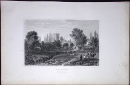 Wales Ragland Monmouthshire Antique 166-Year-Old Steel Engraving-32