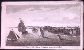 Northfleet-Kent Rare 1776 Georgian Copper Antique Engraving -50