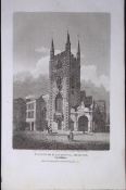 Reading Church Berkshire Antique 226 Years-Old Georgian Steel-Engraving-438
