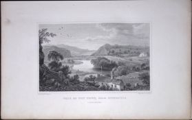 Wales Newcastle Vale of The Teify Antique 166-Year-Old Steel Engraving-52.