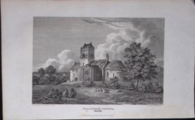 Gillingham Church Norfolk Antique 216 Years-Old Georgian Steel-Engraving-424