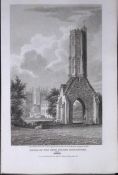Kings Lynn Grey Friars Monastery Antique 216 Years-Old Georgian Steel-Engraving-429