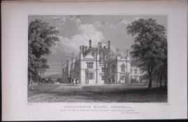 Cornwall Truro Tregothnan House Antique 193 Years-Old Steel-Engraving-3