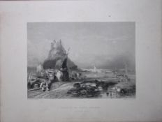 Holy Island Castle WH Bartlett 183 Years-Old Antique Steel Engraving-54