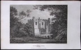 Mackworth Castle Derbyshire Antique 223 Years-Old Georgian Steel-Engraving-298