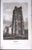 Luton Church Bedfordshire Antique 225 Years-Old Georgian Steel-Engraving-413
