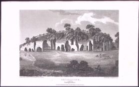Nottingham Sneinton Excavations Antique 212 Years-Old Steel-Engraving-154
