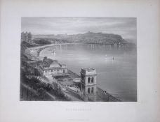 Yorkshire Scarborough Panoramic View Antique 150 Years-Old Engraving-10