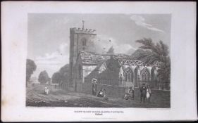 Oxford St Mary Magdalens Church Antique 212 Years-Old Steel-Engraving-49