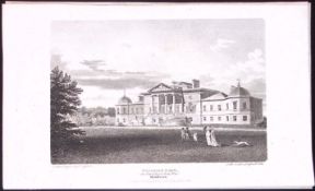 Wrotham Park Middlesex Antique 200 Years-Old Steel-Engraving-244
