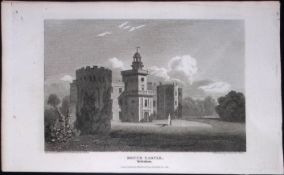 London Tottenham Bruce Castle Antique 200 Years-Old Steel-Engraving-98