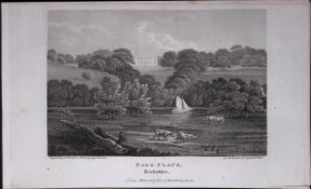 Park Place Berkshire Antique 226 Years-Old Georgian Steel-Engraving-441