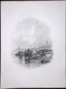 Norfolk Yarmouth Beach WH Bartlett 1842 Antique Steel Engraving-115