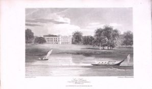 Syon House Hounslow London Antique 200 Years-Old Steel-Engraving-258