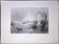 London Port WH Bartlett 183 Years-Old Antique Steel Engraving-4