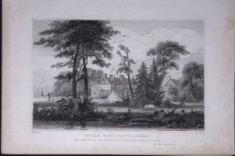 Manchester Irlam Hall Antique 195 Years-Old Steel-Engraving-67