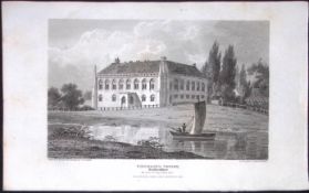 Chicksand Priory Bedfordshire Antique 225 Years-Old Georgian Steel-Engraving-414