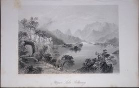 Ireland View of The Upper Lake Killarney Antique 183 Years-Old Steel-Engraving-25.