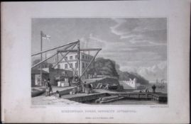 Liverpool Birkenhead Ferry Antique 195 Years-Old Steel-Engraving-23