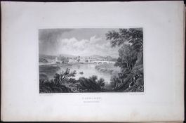 Wales View of Caerleon Monmouthshire Antique 166-Year-Old Steel Engraving-33
