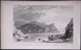 Cornwall Fowley Harbour St Saviours Chapel Antique 193 Years-Old Steel-Engraving-44
