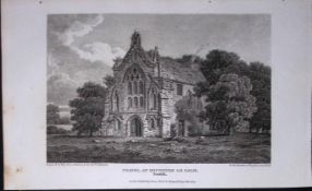 Houghton Le Dale Norfolk Antique 216 Years-Old Georgian Steel-Engraving-435