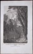Kirkstall Abbey Tower Yorkshire Antique 213 Years-Old Steel-Engraving-34