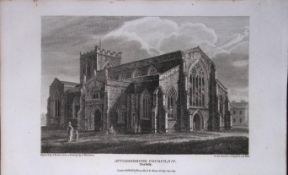 Attleborough Church Norfolk Antique 216 Years-Old Georgian Steel-Engraving-422