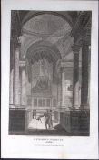 London St Stephens Walbrook Antique 200 Years-Old Steel-Engraving-240