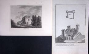 Cambridge Castle & Plan Francis Grose Rare 240 Years-Old Copper Engraving-34.