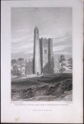 Belfast Ireland The Round Tower 194 Years Old Antique Steel Engraving-17