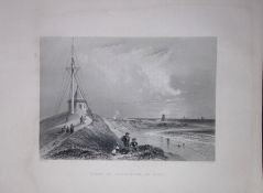 View of Fleetwood On Wyre WH Bartlett 1842 Antique Steel Engraving-209