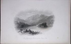 MacGillycuddy’s Reeks & Upper Lake Killarney Antique 183 Years-Old Steel-Engraving-22.