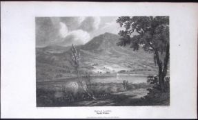 Bala Lake Gwynedd Wales Antique 213 Years-Old Georgian Steel-Engraving-208