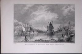 Cornwall Mousehole & Mounts Bay Antique 193 Years-Old Steel-Engraving-14