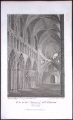 Wells Cathedral Somerset Antique 212 Years-Old Georgian Steel-Engraving-169