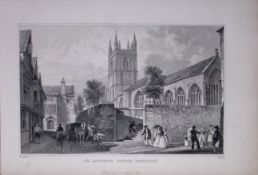 St Andrews Church Plymouth Devonshire Antique 193 Years-Old Steel-Engraving-41