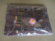 Bamboo Sushi Placemat and Serve Set For x4 Places - New and Sealed