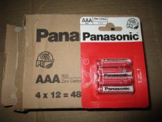Box of Panasonic Brand New AAA Batteries