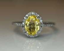 Beautiful Unheated Untreated Natural Ceylon Yellow Sapphire Diamonds & 18k Gold