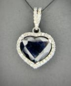 Beautiful 3.17 CT Unheated Ceylon Blue Sapphire With Natural Diamonds & 18k Gold