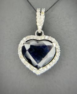 Beautiful 3.17 CT Unheated Ceylon Blue Sapphire With Natural Diamonds & 18k Gold