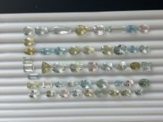 77.05ct Natural Blue and Green Aquamarine and Pink Morganite