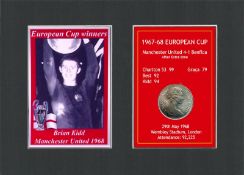 Brian Kidd Manchester United 1968 European Cup Mounted Coin Metal Art